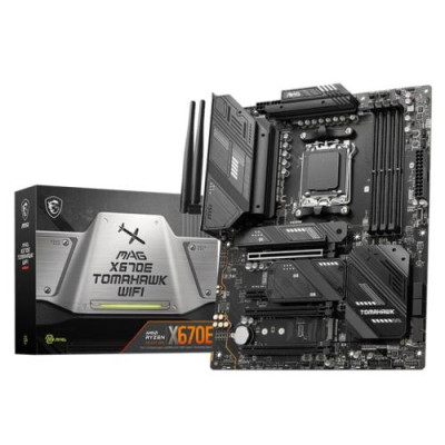 Материнська плата AM5 MSI MAG X670E TOMAHAWK WIFI, X670, 4xDDR5, Int.Video(CPU), 6xSATA3, 4xM.2, 3xPCI-E 16x, ALC4080, RTL8125BG, WiFi 6, Bluetooth 5.2, 13xUSB3.2/6xUSB2.0, HDMI/DP/Type-C, ATX