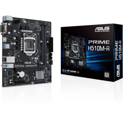 Мат.плата 1200 (H510) Asus PRIME H510M-R R2.0, H470, 2xDDR4, Int.Video(CPU), 4xSATA3, 1xPCI-E 16x 4.0, 1xPCI-E 1x 3.0, ALC897 4xUSB3.2/6xUSB2.0, VGA/HDMI, MicroATX