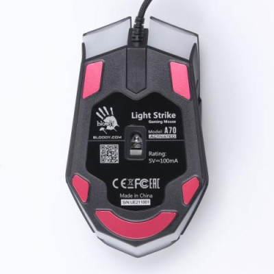 Миша Bloody A70A Matte Black, USB, оптична (сенсор PixArt PMW3327), 1000 - 6200 dpi, 8 кнопок, 1.8 м
