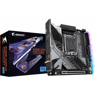 Материнська плата LGA1700, Gigabyte B760I AORUS PRO, B760, 2xDDR5, Int.Video(CPU), 2xSATA3, 2xM.2, 1xPCI-E 16x 4.0, Realtek 7.1, Intel 2.5GbE, WiFi 6E, Bluetooth 5.3, 8xUSB3.2/4xUSB2.0, HDMI/DP, Mini-ITX