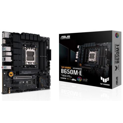 Материнська плата AM5 Asus TUF GAMING B650M-E, B650, 4xDDR5, Int.Video (CPU), 4xSATA3, 2xM.2, 1xPCI-E 4.0 16x, 2xPCI-E 4.0 1x, Realtek 7. 6xUSB3.2/6xUSB2.0, HDMI/2xDP, MicroATX