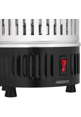 Електрошашличниця Ardesto VEG-HY1000 Steel, 900W, 5 шампурів, обертання 360°, U-подібні нагрівачі, знімний піддон для збору жиру, алюмінієвий кожух, 	захист від перегрівання