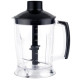 Блендер Liberton LHB-0307 Black, 1000W, занурювальний, плавне регулювання швидкості + Турбо, аксесуари: вінчик для збивання, мірний стакан (600мл), чаша подрібнювача (1250мл), насадка-міксер, гак для тіста, насадка для пюре, спінювач для молока