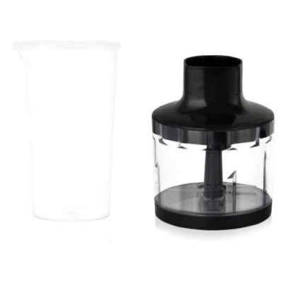 Блендер Liberton LHB-0306 Black, 1000W, занурювальний, плавне регулювання швидкості + Турбо, аксесуари: вінчик для збивання, мірний стакан (600мл), чаша подрібнювача (500мл), насадка-міксер, гак для тіста, насадка для пюре
