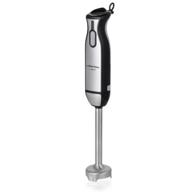 Блендер Liberton LHB-0306 Black, 1000W, занурювальний, плавне регулювання швидкості + Турбо, аксесуари: вінчик для збивання, мірний стакан (600мл), чаша подрібнювача (500мл), насадка-міксер, гак для тіста, насадка для пюре