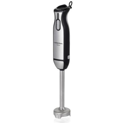 Блендер Liberton LHB-0308 Black, 1000W, понурювальний, плавне регулювання швидкості+Турбо, винчик для збивання, мірний стакан (600мл), мультиподрібнювач (1750мл), диски для грубого та дрібного нарізання, терка, нарізання