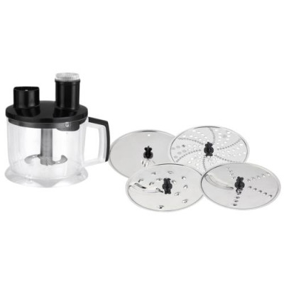 Блендер Liberton LHB-0308 Black, 1000W, понурювальний, плавне регулювання швидкості+Турбо, винчик для збивання, мірний стакан (600мл), мультиподрібнювач (1750мл), диски для грубого та дрібного нарізання, терка, нарізання