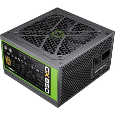 Блок живлення 850 Вт, GameMax GX-850, Black, модульний, 80+ Gold, Active PFC, 12 см, 3xMolex / 6xSATA / 4x6+2-pin / 2x4+4-pin / 1x20+4-pin, захист OVP / UVP / OCP / OLP / OPP / SCP