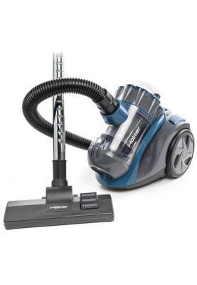 Пилосос Holmer HVCC-92BL ECO Cyclone Blue, 900W, контейнер, об'єм пилозбірника 2л, універсальна щітка підлога/килим; 2в1 для м'яких меблів і щілинна, HEPA-фільтр, регулювання потужності на корпусі, технологія Multi-Cyclone, мікрофільтр