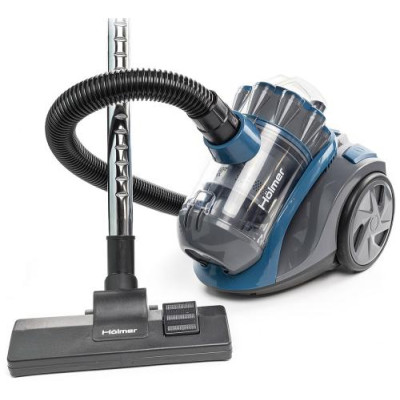 Пилосос Holmer HVCC-92BL ECO Cyclone Blue, 900W, контейнер, об'єм пилозбірника 2л, універсальна щітка підлога/килим; 2в1 для м'яких меблів і щілинна, HEPA-фільтр, регулювання потужності на корпусі, технологія Multi-Cyclone, мікрофільтр