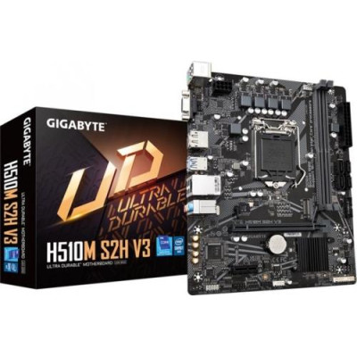 Мат.плата 1200 (H510) Gigabyte H510M S2H V3, H470, 2xDDR4, Int.Video(CPU), 4xSATA3, 1xM.2, 1xPCI-E 16x 3.0, 2xPCI-E 1x 3.0, ALC897, RTL8111H, 4xUSB3.2/6xUSB2.0, VGA/HDMI/DP, MicroATX