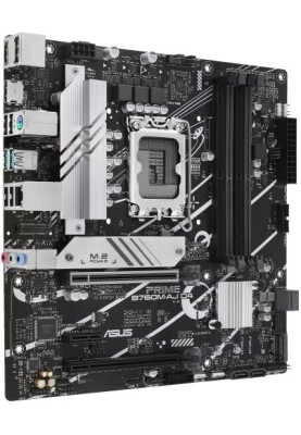Материнська плата LGA1700, Asus PRIME B760M-A D4-CSM, B760, 4xDDR4, Int.Video(CPU), 4xSATA3, 2xM.2, 3xPCI-E 16x 4.0, Realtek 7.1, Realtek 2.5Gb, 5xUSB3.2/7xUSB2.0, HDMI/DP, MicroATX