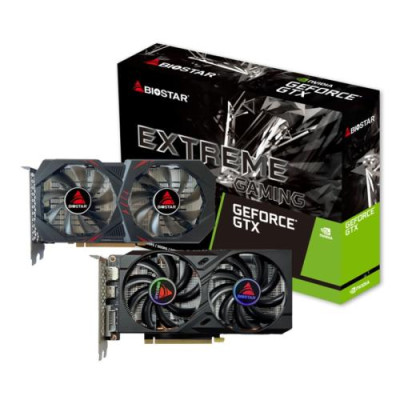 Відеокарта GeForce GTX 1660 Ti, Biostar, 6Gb GDDR6, 192-bit, DVI-D/HDMI/DP, 1770/12000 MHz, 8-pin (VN1666TF69)