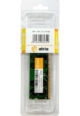 Пам'ять SO-DIMM, DDR4, 16Gb, 3200 MHz, Atria, 1.2V, CL22 (UAT43200CL22SK1/16)