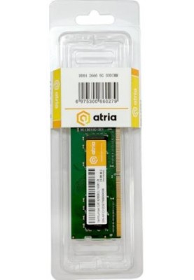 Пам'ять SO-DIMM, DDR4, 8Gb, 2666 MHz, Atria, 1.2V, CL19 (UAT42666CL19SK1/8)