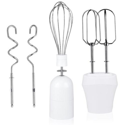 Блендер Liberton LHB-0305 White, 800W, занурювальний, плавне регулювання швидкості, аксесуари: вінчик для збивання, мірний стакан (600мл), чаша подрібнювача (1250мл), насадка-міксер із двома вінчиками, гаки для замішування тіста, насадка для пюре