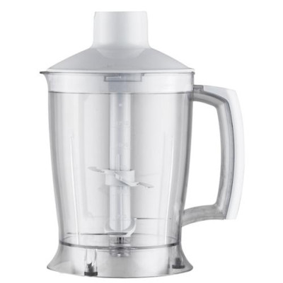 Блендер Liberton LHB-0305 White, 800W, занурювальний, плавне регулювання швидкості, аксесуари: вінчик для збивання, мірний стакан (600мл), чаша подрібнювача (1250мл), насадка-міксер із двома вінчиками, гаки для замішування тіста, насадка для пюре