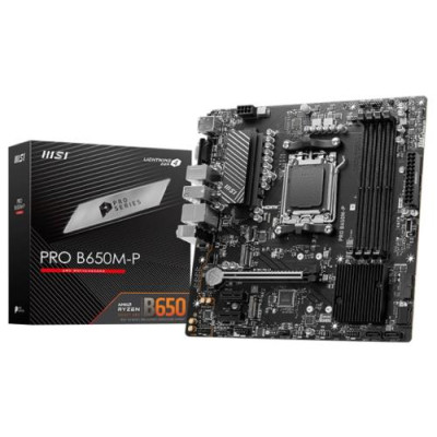 Материнська плата AM5 MSI PRO B650M-P, B650, 4xDDR5, Int.Video (CPU), 4xSATA3, 2xM.2, 1xPCI-E 4.0 16x, 2xPCI-E 3.0 1x, ALC897, 8125BG, 6xUSB3.2/8xUSB2.0, HDMI/DP/VGA, ARGB, mATX