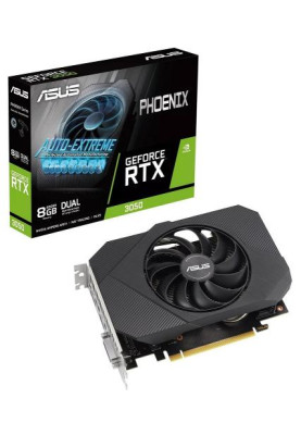 Відеокарта GeForce RTX 3050, Asus, Phoenix V2, 8Gb GDDR6, 128-bit, HDMI/3xDP, 1807/14000 MHz, 8-pin (PH-RTX3050-8G-V2)