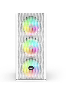Корпус 2E Gaming Vertex Tempered Glass White, без БЖ, Mid Tower, для ATX / Micro ATX / Mini ITX, 2xUSB 2.0, 1xUSB 3.0, 3x120 ARGB Fan, 3x140 ARGB Fan, бічна панель із загартованого скла (2E-GI01W)