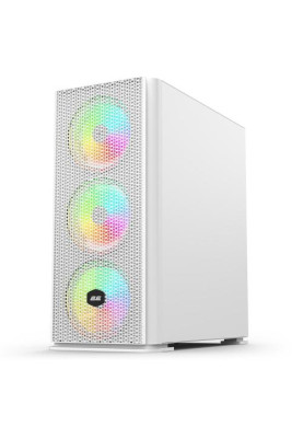 Корпус 2E Gaming Vertex Tempered Glass White, без БЖ, Mid Tower, для ATX / Micro ATX / Mini ITX, 2xUSB 2.0, 1xUSB 3.0, 3x120 ARGB Fan, 3x140 ARGB Fan, бічна панель із загартованого скла (2E-GI01W)