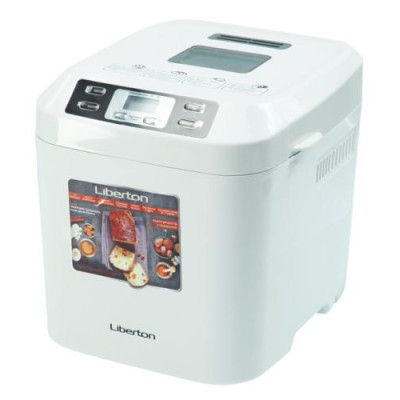Хлібопіч Liberton LBM-6302, White, 600 Вт, 12 програм, 1 тістоміс, гак, вага випічки 700/900г, оглядове вікно, підтримка температури, відстрочка старту, книга рецептів
