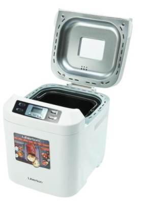 Хлібопіч Liberton LBM-6302, White, 600 Вт, 12 програм, 1 тістоміс, гак, вага випічки 700/900г, оглядове вікно, підтримка температури, відстрочка старту, книга рецептів