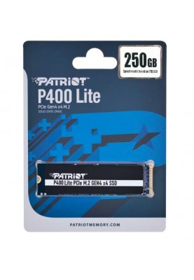 Твердотільний накопичувач SSD 250Gb, Patriot P400 Lite, PCI-E 4.0x4, M.2 2280, 3D TLC, 3200/1300 МБ/с (P400LP250GM28H)