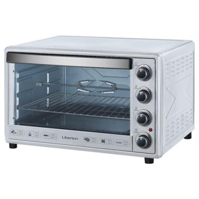 Електродуховка Liberton LEO-650 White, 2200W, 65 л, металевий корпус, індикатор роботи, таймер, 3 режими нагрівання, конвекція, рожен, решітка, тримач для дека, деко, деко для піци, внутрішня підсвітка, ТЕРМОРУКАВИЦЯ У ПОДАРУНОК