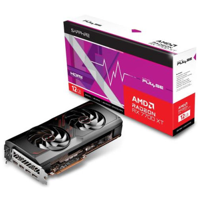 Відеокарта Radeon RX 7700 XT, Sapphire, PULSE, 12Gb GDDR6, 192-bit, 2xHDMI/2xDP, 2544/18000 MHz, 2x8-pin (11335-04-20G)