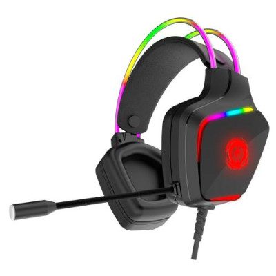 Навушники Canyon GH-9A "Darkless", Black, 2x3.5 мм, мікрофон, динаміки 50 мм, RGB підсвічування, 32 Ом, 100 дБ, 2 м (CND-SGHS9A)