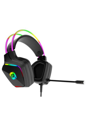 Навушники Canyon GH-9A "Darkless", Black, 2x3.5 мм, мікрофон, динаміки 50 мм, RGB підсвічування, 32 Ом, 100 дБ, 2 м (CND-SGHS9A)