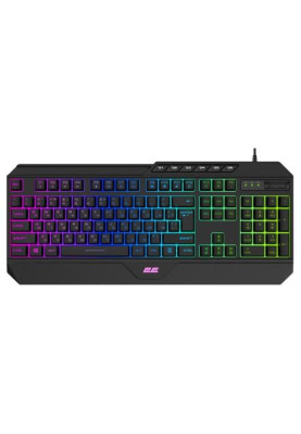 Клавіатура 2E KG315 GAMING, Black, USB, RGB підсвічування, тримач смартфона, 1.6 м (2E-KG315UBK)