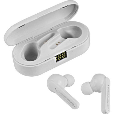 Навушники бездротові Esperanza EH230W, White, TWS, Bluetooth 5.0, мікрофон, 40 mAh (до 4 годин), зарядний кейс: 300mAh, microUSB