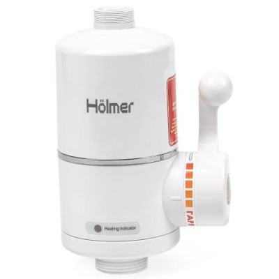 Водонагрівач проточний Holmer HHW-202L, White, 3000W, механічне керування, IPX4, LED дисплей, захист від включення без води, захист від перегріву