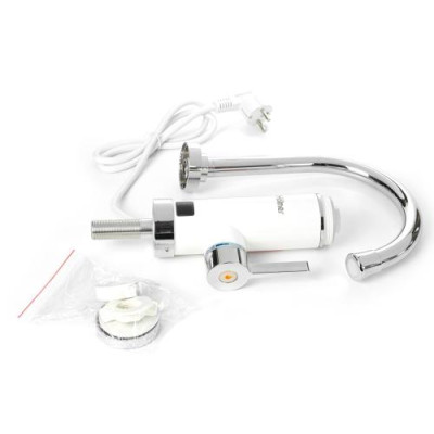 Водонагрівач проточний Holmer HHW-411PL, White, 3000W, механічне керування, IPX4, LED дисплей, захист від включення без води, захист від перегріву