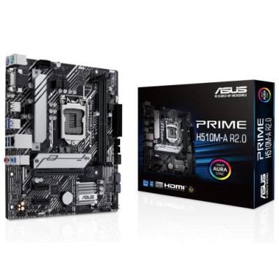 Мат.плата 1200 (H470) Asus PRIME H510M-A R2.0, H470, 2xDDR4, Int.Video(CPU), 4xSATA3, 1xM.2, 1xPCI-E 4.0 x16, 2xPCI-E 3.0 x1, ALC897, Realtek 1Gb, 5xUSB3.2/4xUSB2.0, VGA/HDMI/DP, MicroATX