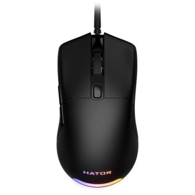 Миша Hator Pulsar 2, Black, USB, оптична (сенсор PixArt 3327), 400 - 6200 dpi, RGB підсвічування, перемикачі Kailh, вбудована пам'ять, 1.8 м (HTM-510)