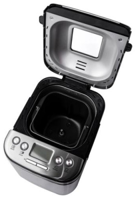 Хлібопіч Liberton LBM-6300, Inox, 600W, вага випічки 0,45/0,75kg, 12 програм, дисплей, оглядове вікно, підтримка температури, відстрочка старту, книга рецептів, гачок