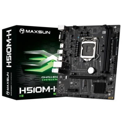 Мат.плата 1200 (H470) Maxsun Challenger H510M-H V3, H470, 2xDDR4, Int.Video(CPU), 3xSATA3, 1xPCI-E 16x 4.0, 1xPCI-E 1x, M.2 3.0, RTL8111H, 2xUSB3.2/4xUSB2.0, VGA/HDMI, MicroATX (MS-Challenger H510M-H V3)