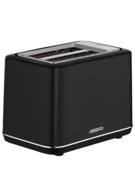 Тостер Ardesto T-K301E, Black, 800W, 2 тости, 2 відділення, 7 режимів підсмажування, дисплей з індикацією часу приготування, автоцентрування, кнопка скасування приготування, підігрів