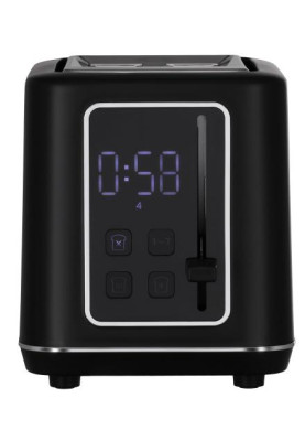 Тостер Ardesto T-K301E, Black, 800W, 2 тости, 2 відділення, 7 режимів підсмажування, дисплей з індикацією часу приготування, автоцентрування, кнопка скасування приготування, підігрів