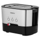 Тостер Ardesto T-K210, Steel/Black, 1000W, 2 тости, 2 відділення, 10 режимів підсмажування, автоцентрування, кнопка скасування приготування, підігрів, підсвічення кнопок управління, функція додаткового підйому
