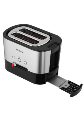 Тостер Ardesto T-K210, Steel/Black, 1000W, 2 тости, 2 відділення, 10 режимів підсмажування, автоцентрування, кнопка скасування приготування, підігрів, підсвічення кнопок управління, функція додаткового підйому