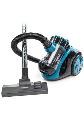 Пилосос Holmer HVCC-91В ECO Cyclone, Blue, 900W, контейнер, об'єм пилозбірника 2л, універсальна щітка підлога/килим; 2в1 для м'яких меблів і щілинна, HEPA-фільтр, регулювання потужності на корпусі, технологія Multi-Cyclone, мікрофільтр