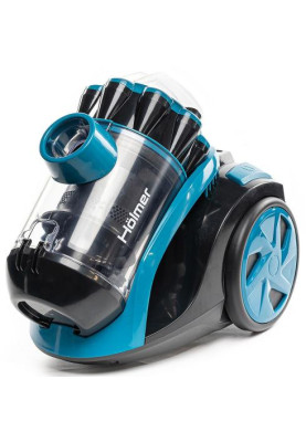 Пилосос Holmer HVCC-91В ECO Cyclone, Blue, 900W, контейнер, об'єм пилозбірника 2л, універсальна щітка підлога/килим; 2в1 для м'яких меблів і щілинна, HEPA-фільтр, регулювання потужності на корпусі, технологія Multi-Cyclone, мікрофільтр