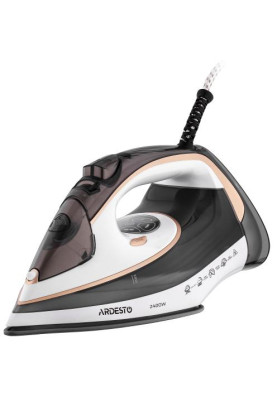 Праска Ardesto IR-B2245-E, White/Grey, 2400W, кераміка, паровий удар, резервур 400мл, вертикальне відпарювання, захист від кальцинації, антикрапля, плавне регулювання потужності пари, автоматичне відключення
