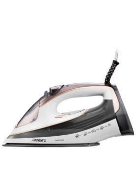 Праска Ardesto IR-B2245-E, White/Grey, 2400W, кераміка, паровий удар, резервур 400мл, вертикальне відпарювання, захист від кальцинації, антикрапля, плавне регулювання потужності пари, автоматичне відключення