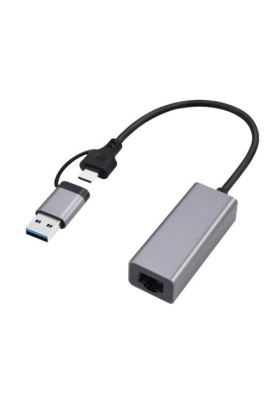 Мережевий адаптер USB 3.1 / Type-C - Ethernet, 10/1000 Мбіт/с, Grey, Cablexpert (A-USB3AC-LAN-01)