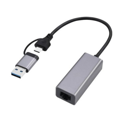 Мережевий адаптер USB 3.1 / Type-C - Ethernet, 10/1000 Мбіт/с, Grey, Cablexpert (A-USB3AC-LAN-01)